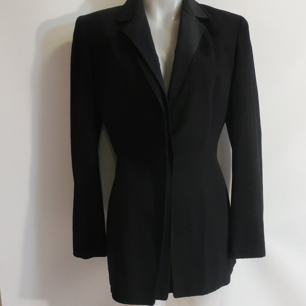 Womens Tomaso Stefanelli Long Black Blazer EUR 46/US M